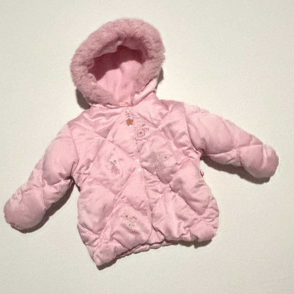 La Petite Rothschild Baby Girls 12 Month Pink Fleece Puffer Coat‎